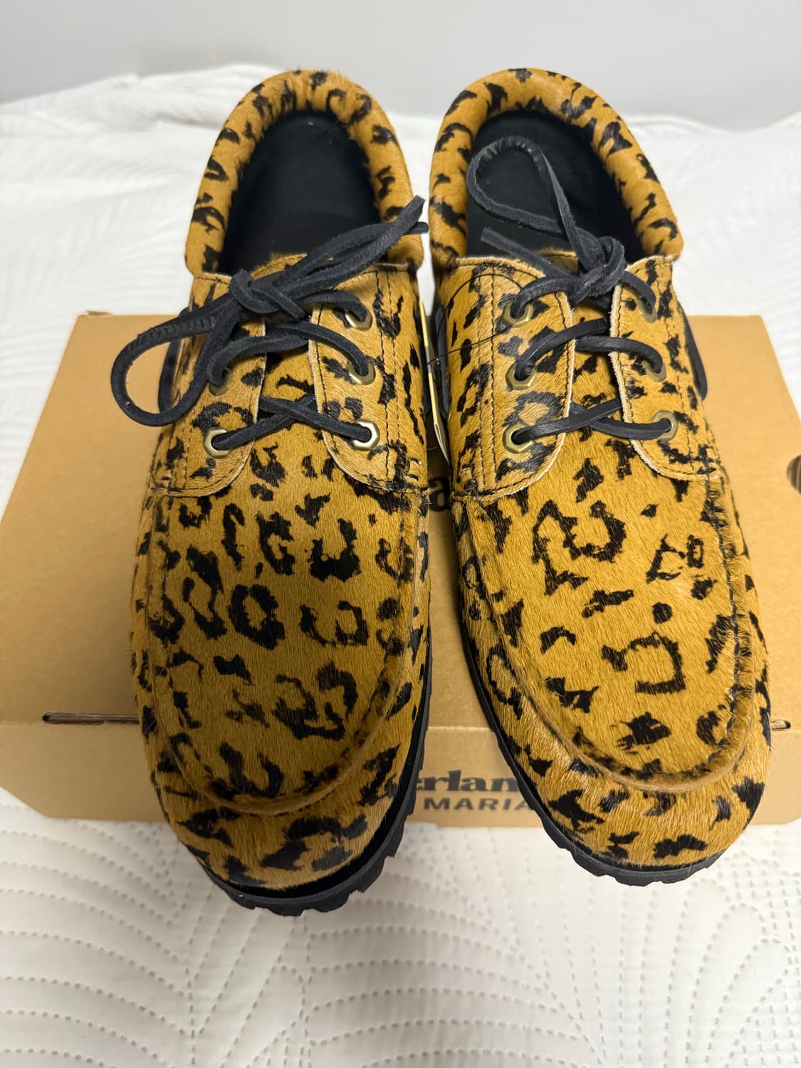 [290] 팀버랜드 x 와코 마리아 3 아이 어센틱 보트 슈즈 레오파드 상품이미지1