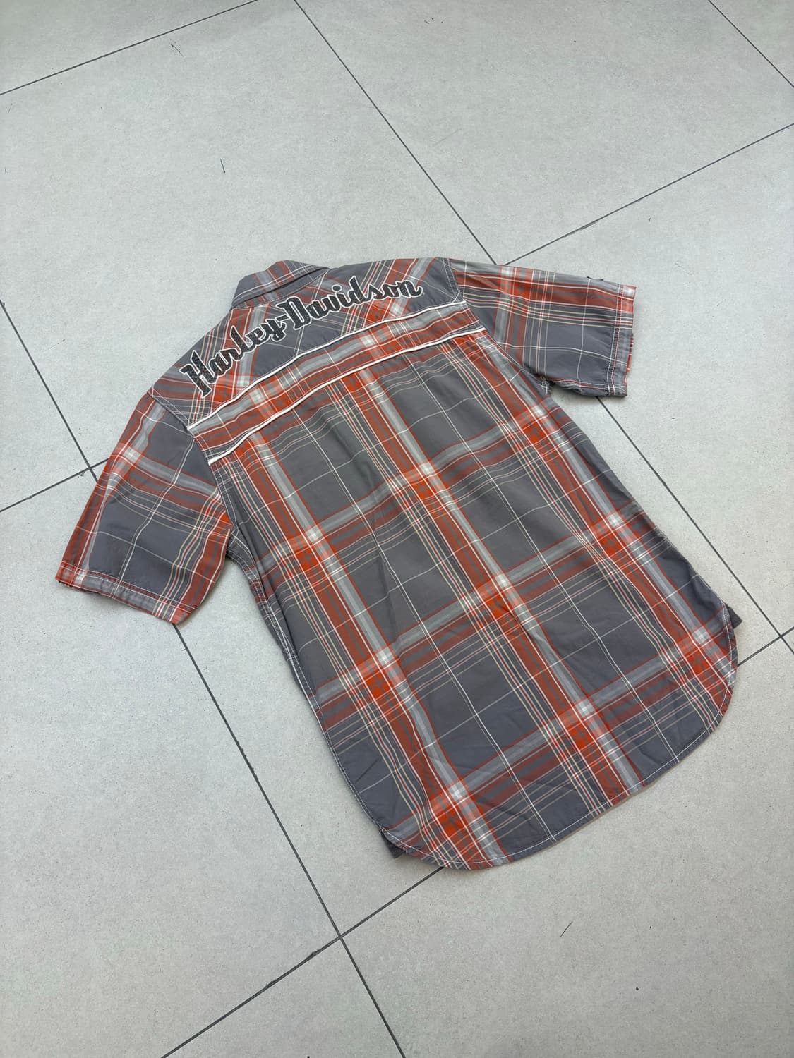 할리데이비슨 반팔 체크 카라 셔츠 상품이미지8