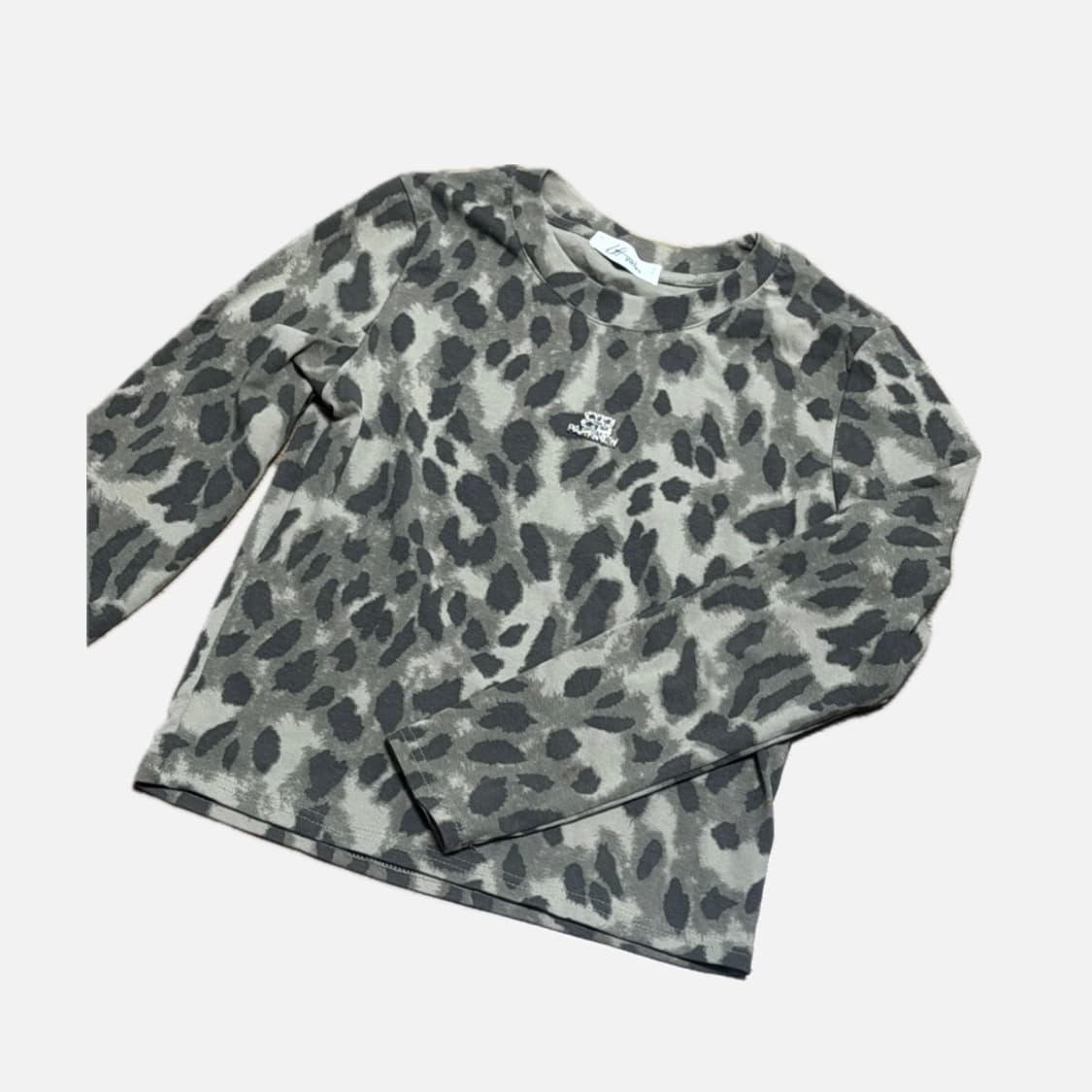 갸루 y2k 빈티지 레오파드 큐빅 탑 상품이미지2