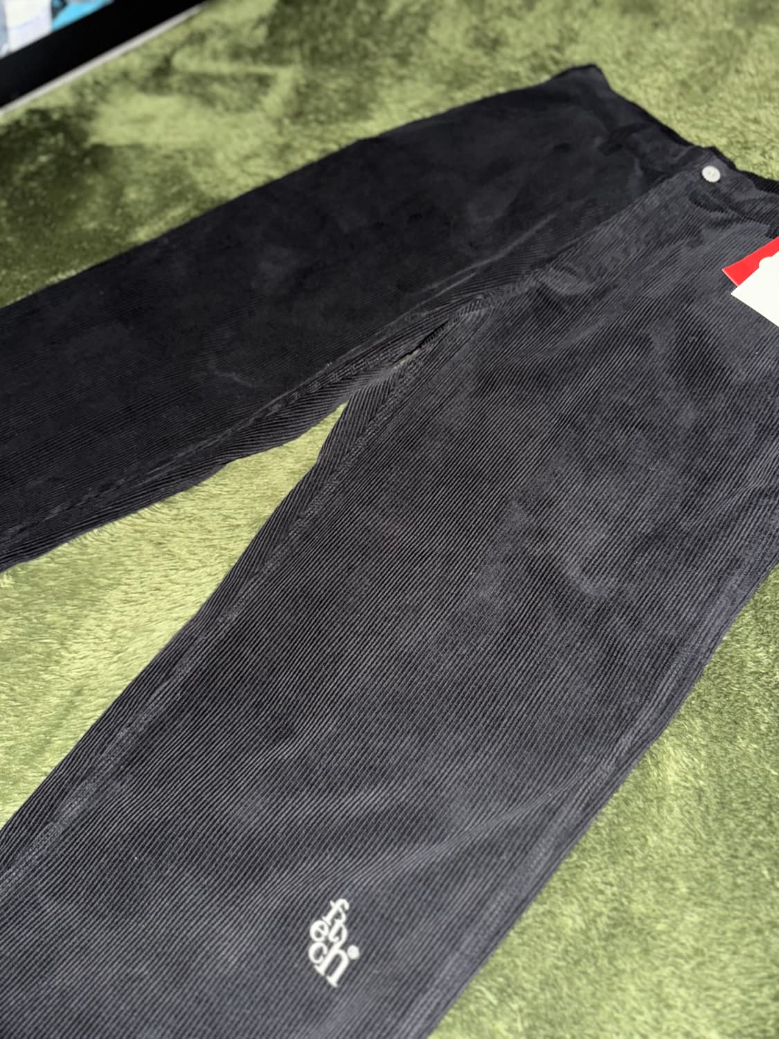 [XL] Fetch 페치 선데이 자수 로고 코듀로이 워크 팬츠 블랙 상품이미지5