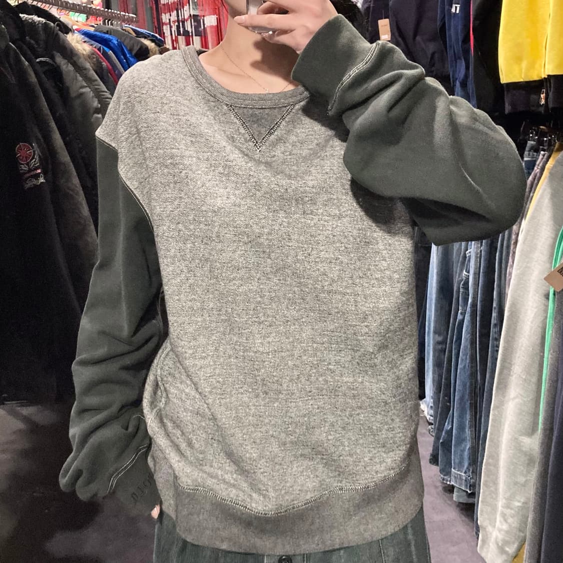 [IM] 폴로 배색 스웻셔츠 그레이 상품이미지4