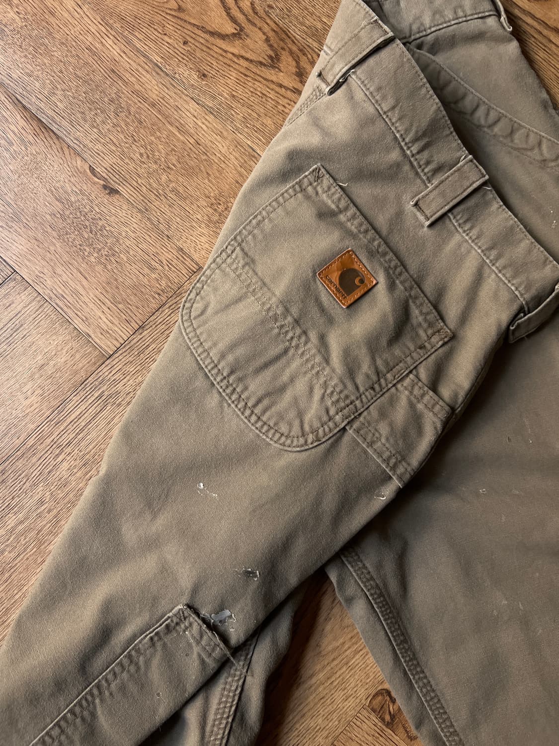 [36]칼하트 USA 빈티지 페인팅 라이트브라운 싱글니 카펜터 워크 팬츠 상품이미지7