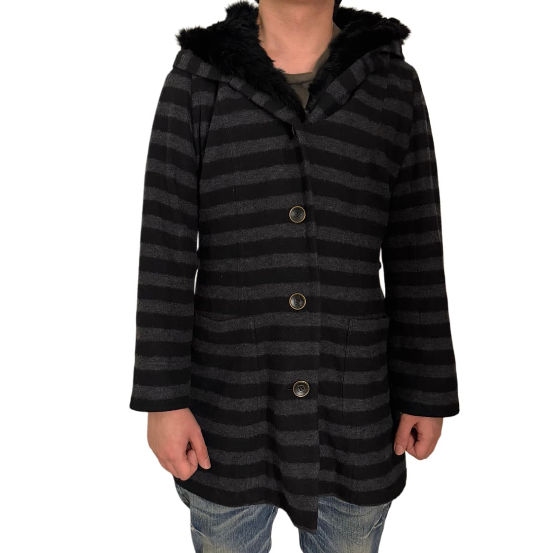 Pisano 퍼 후드 코트 갸루/핀터/Y2K/모리걸 상품이미지3