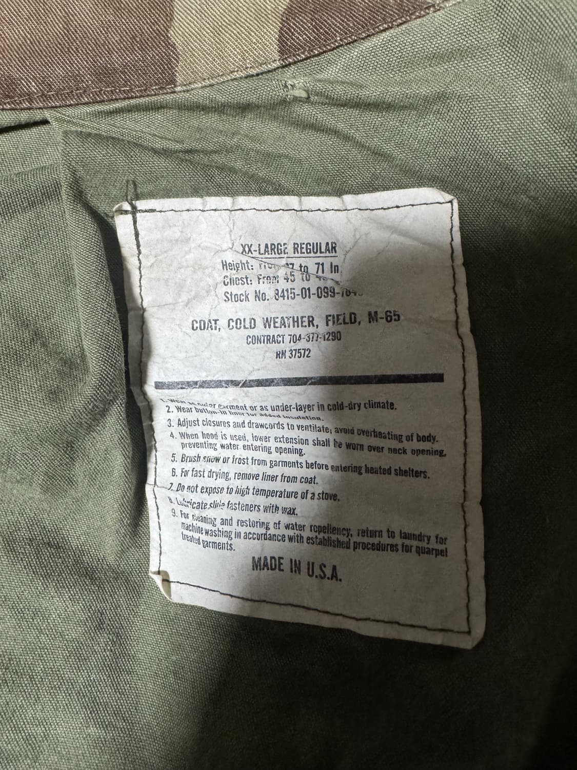 빈티지 m65 우드랜드 필드자켓 2XL 상품이미지3