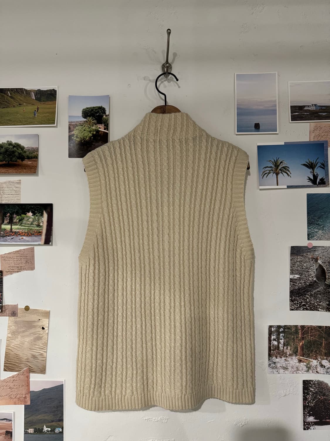 꽈배기 니트 집업 조끼 상품이미지6