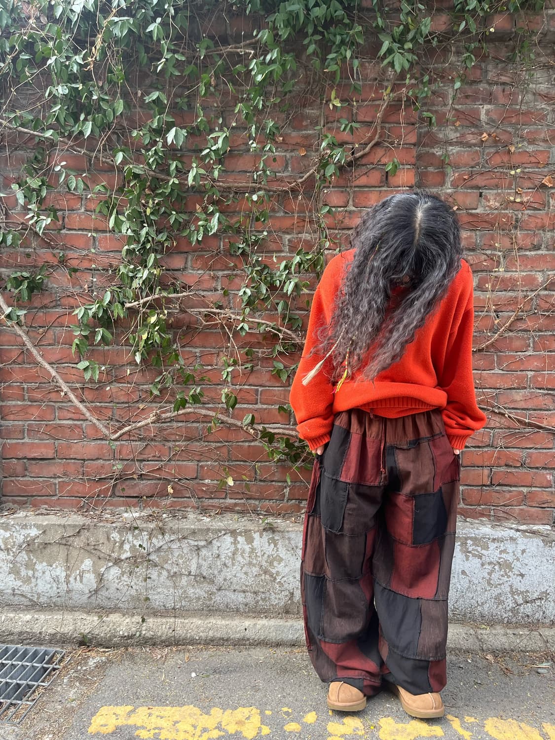 다크 히피 패치워크 와이드 팬츠 상품이미지5