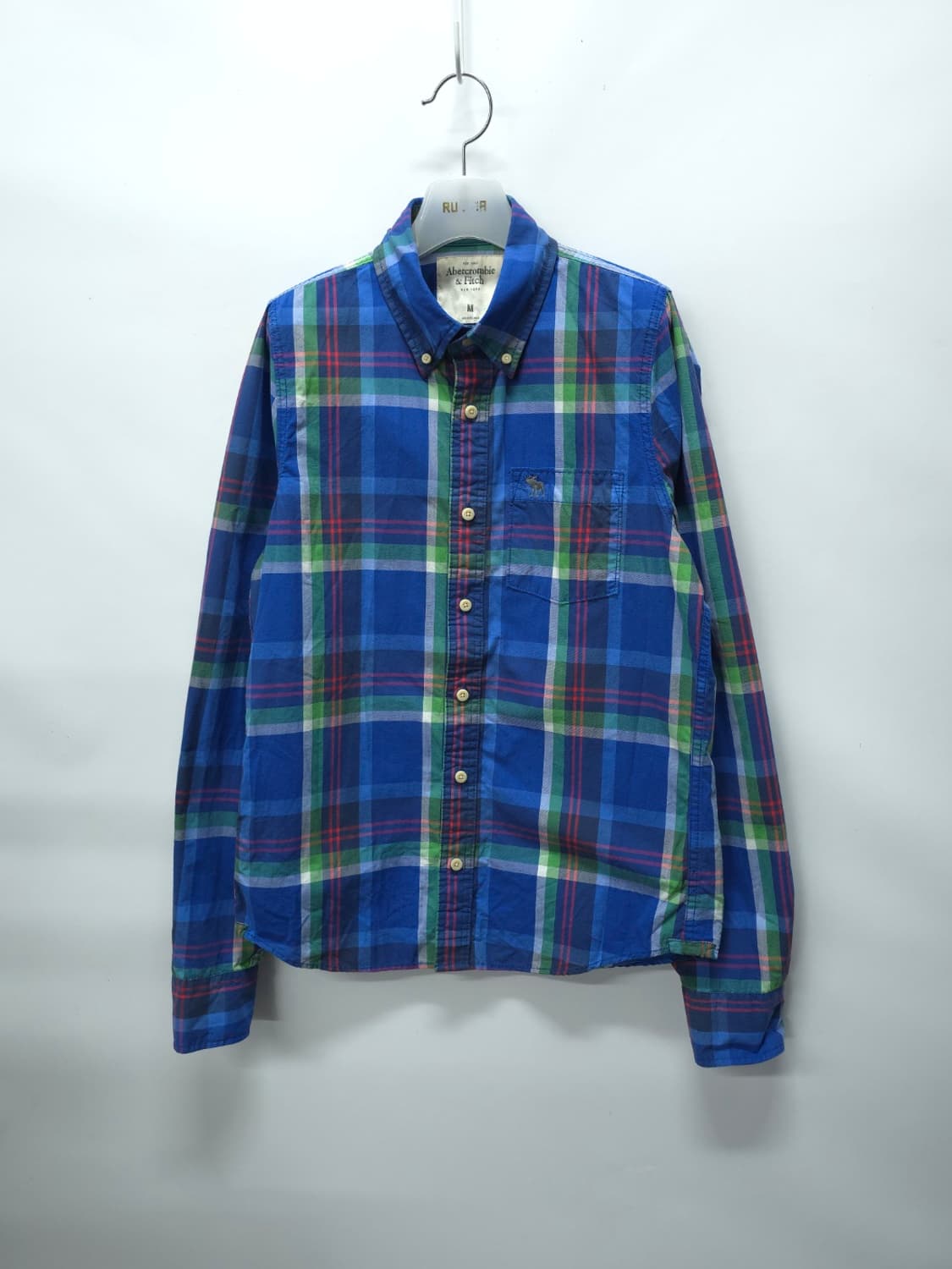 아베크롬비 포겟로고 블루 체크셔츠 (남성95) 상품이미지1