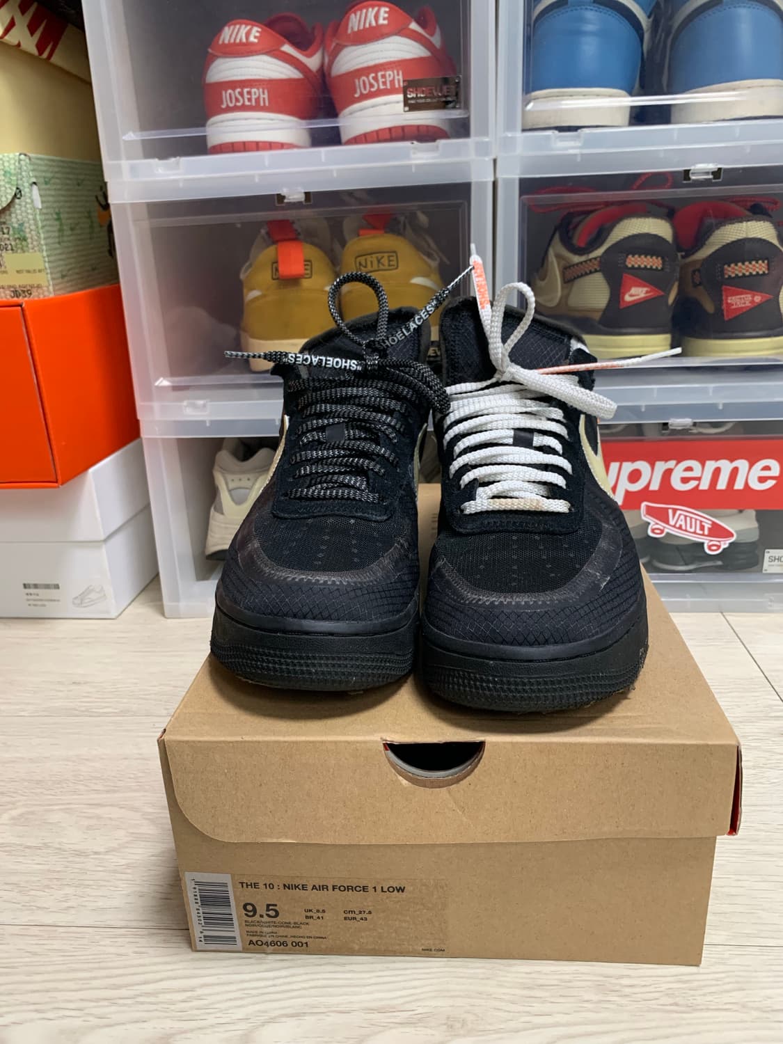 [275]나이키 오프화이트 에어포스 로우 블랙 상품이미지2