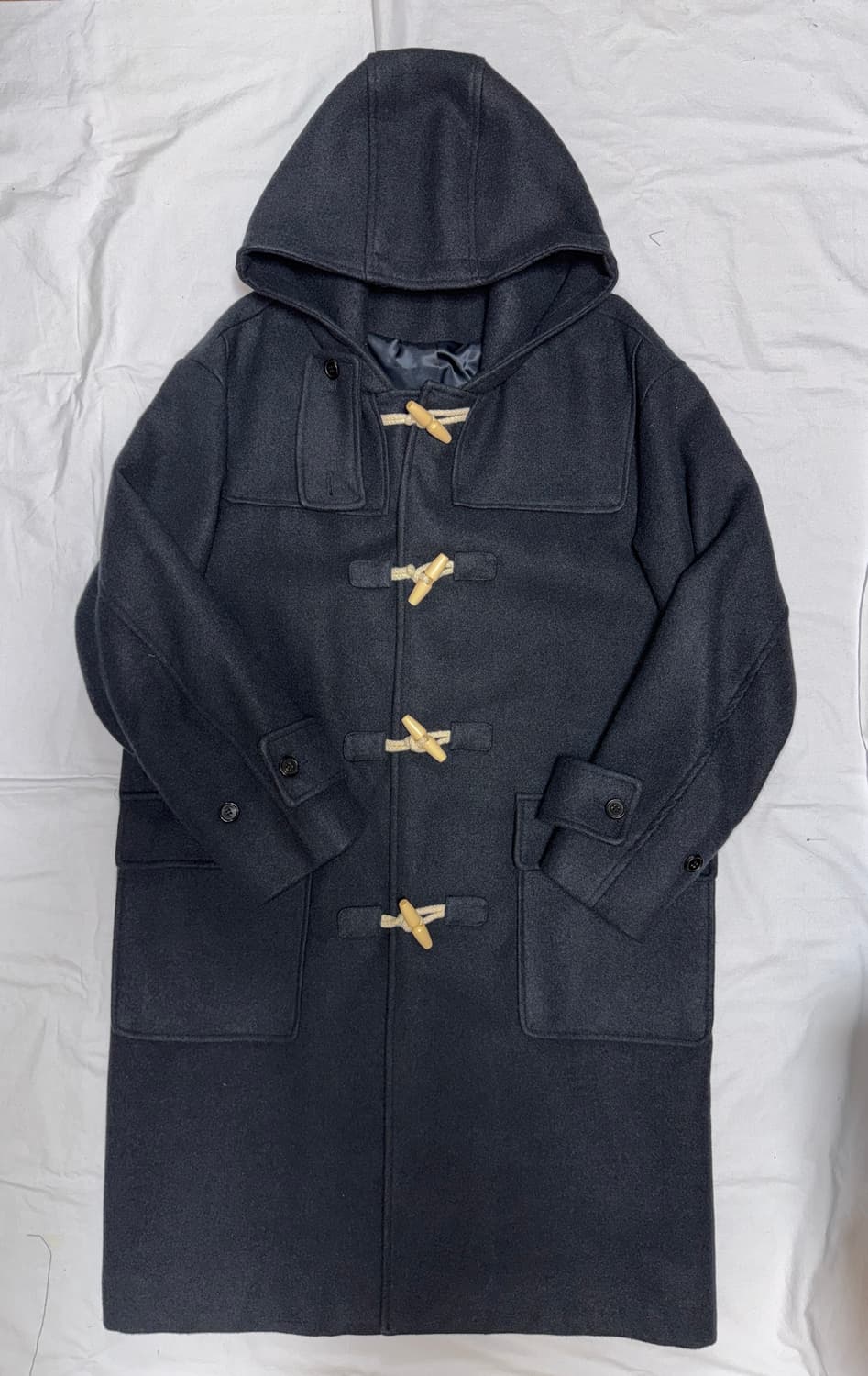 파르티멘토 오버사이즈 멜톤 더플 롱 코트 네이비 상품이미지3