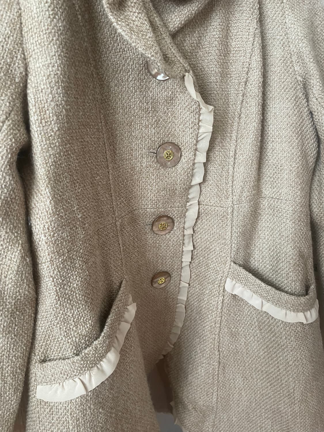 모리걸 빈티지 엑시즈팜 라떼갸루 리본 레이스 코트 🎀💛 상품이미지3