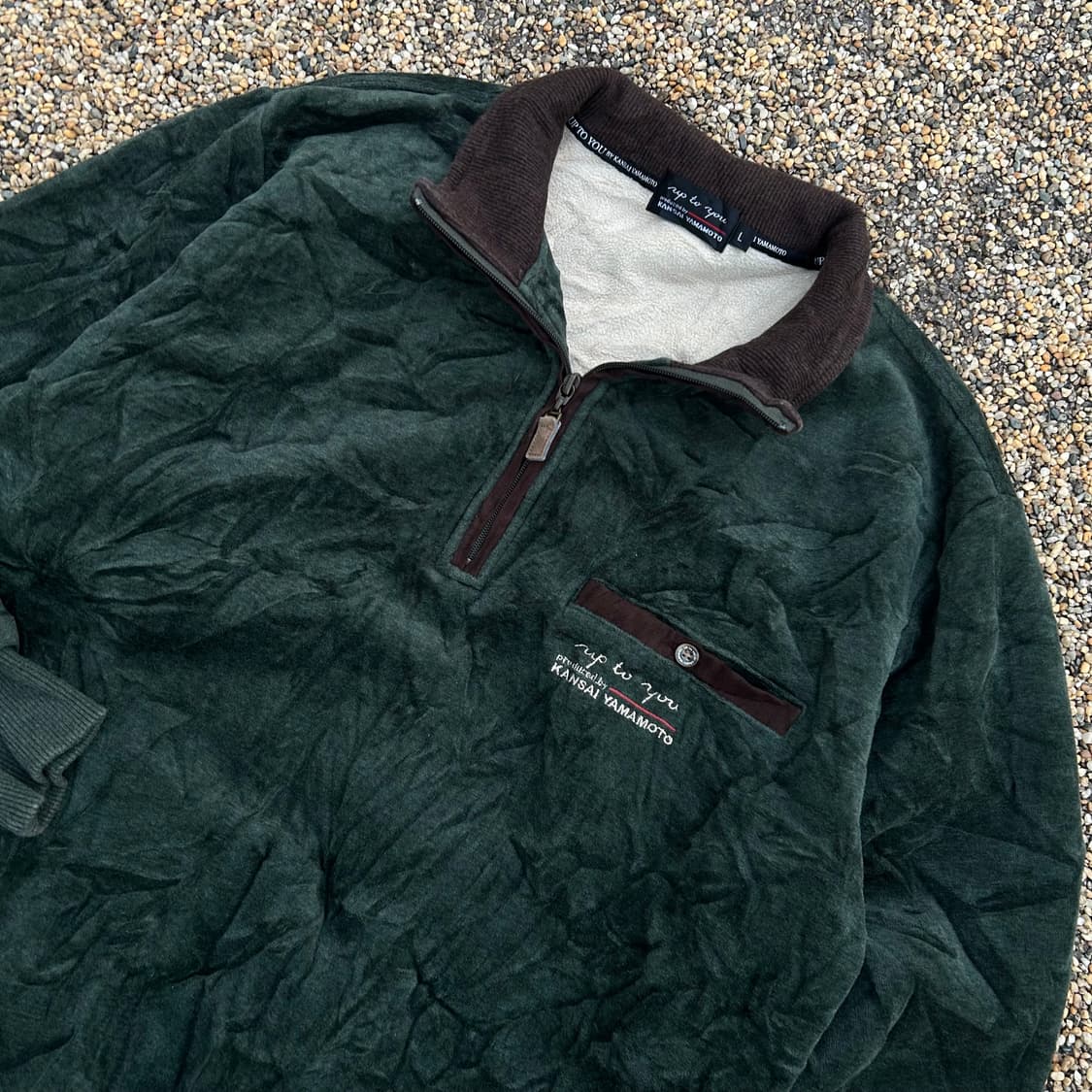 Kansai yamamoto 하프 집업 벨벳 그린 상품이미지2