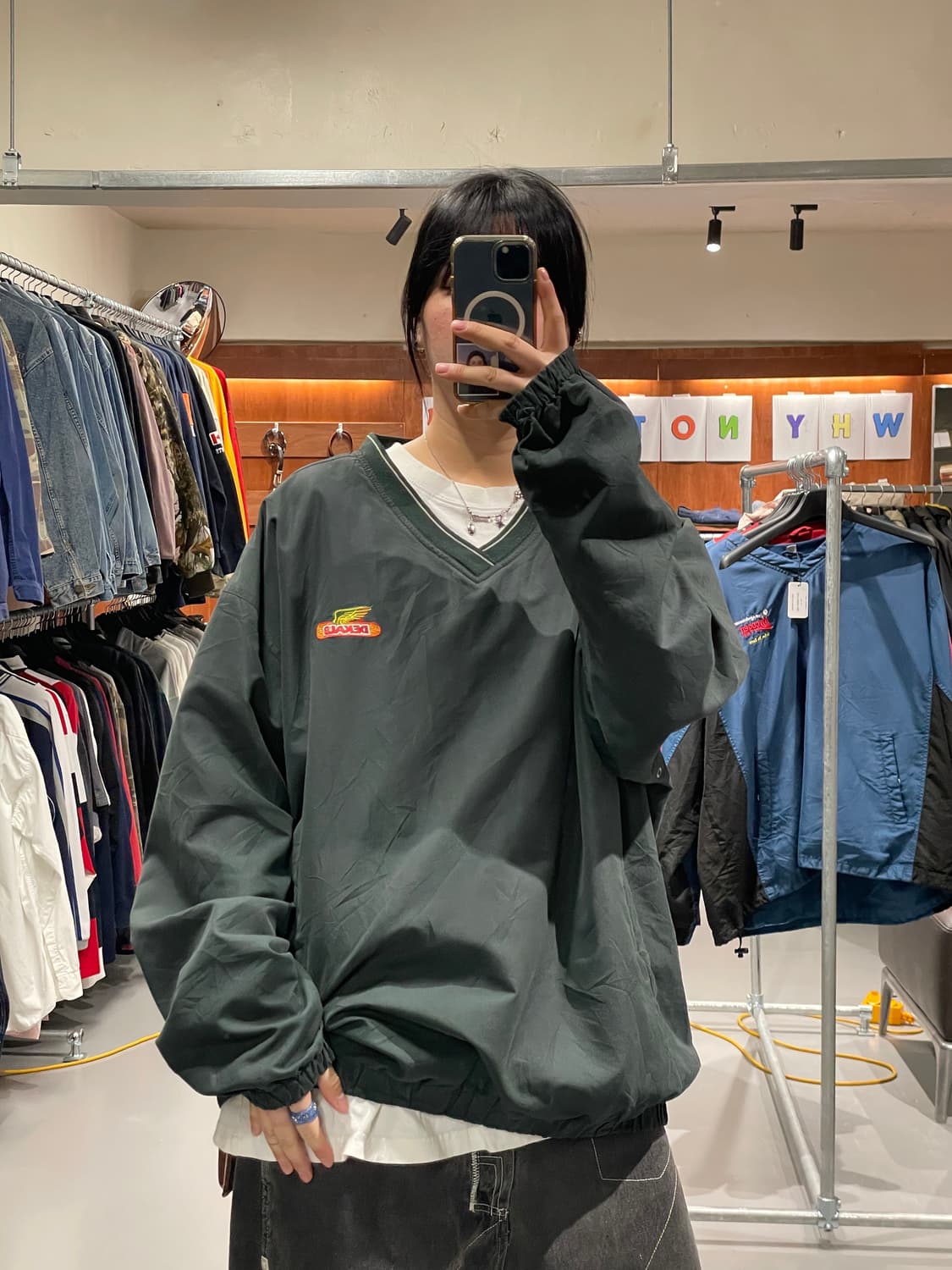 빈티지 바람막이 웜업(다크그린)   상품이미지1