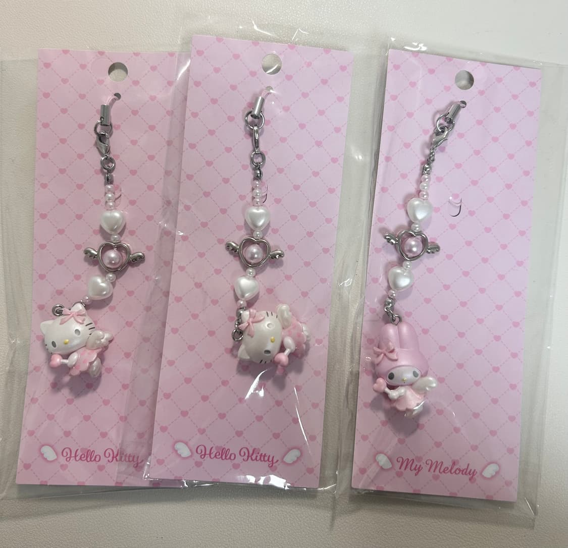 산리오 유메미루 키티 마이멜로디 천사 스트랩 상품이미지1