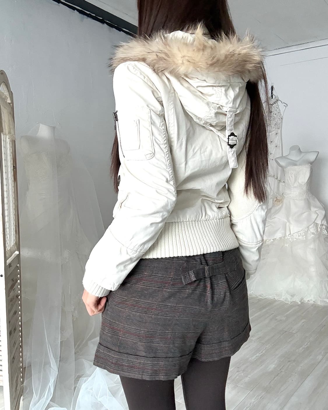 Deep mute brown wool pants 상품이미지4