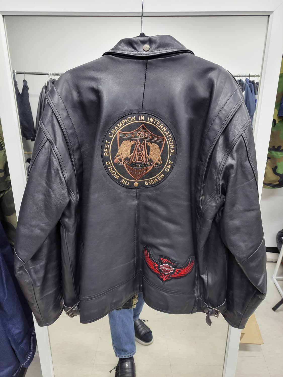 혼다 패치 리얼 소가죽 라이더 자켓 L 상품이미지3