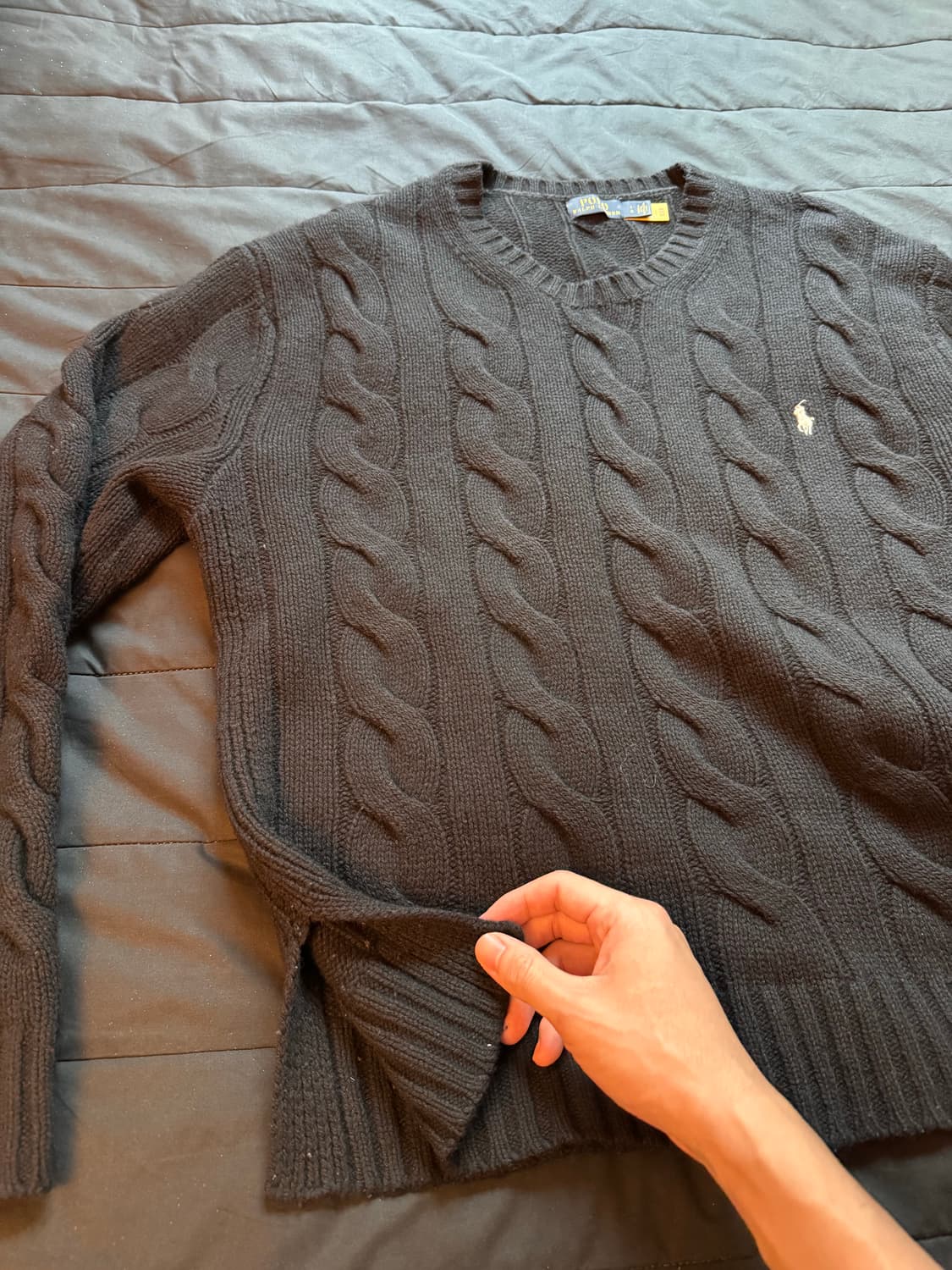 폴로 랄프로렌 울 캐시미어 꽈배기 니트 L 상품이미지4