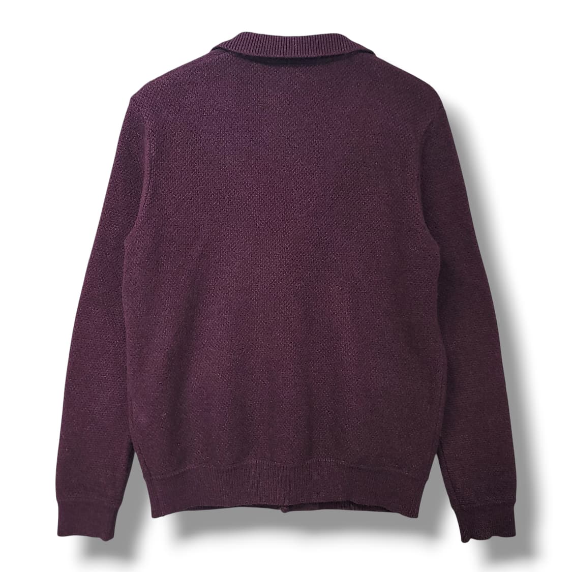 [100] 라코스테 버건디 울 혼방 숄 가디건 상품이미지2