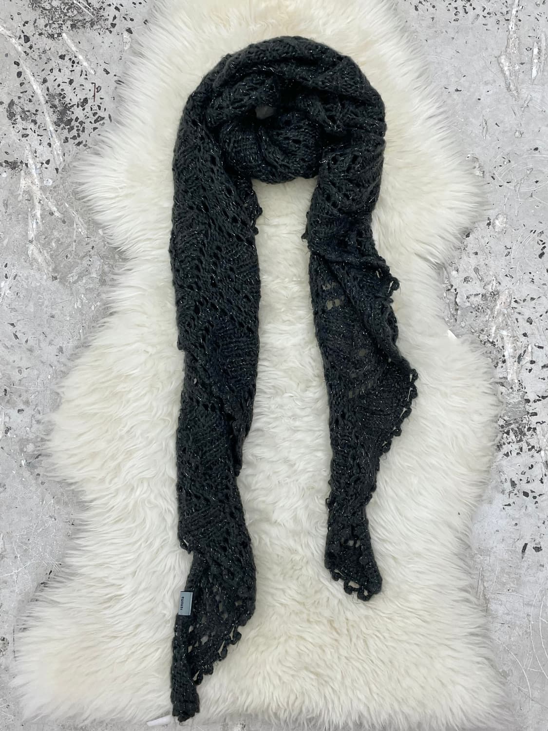 차콜 크로셰 짜임 머플러  상품이미지4