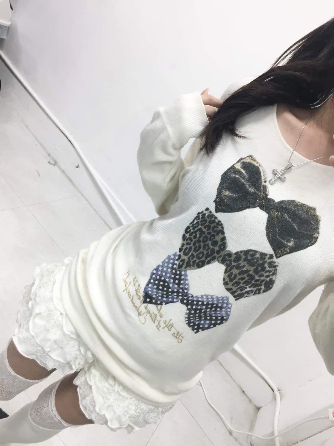 [GLEAM] 갸루 호피 레오파드 리본 롱슬리브 상품이미지3