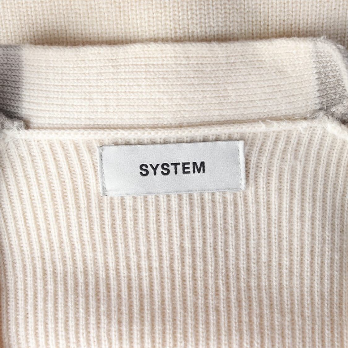 시스템 옴므 울 100% 배색 브이넥 가디건 상품이미지5