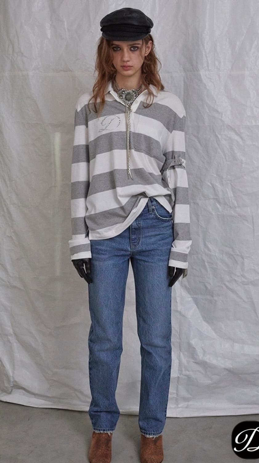 Dared 데어드 BALL STUD STRIPED POLO TOP 상품이미지2