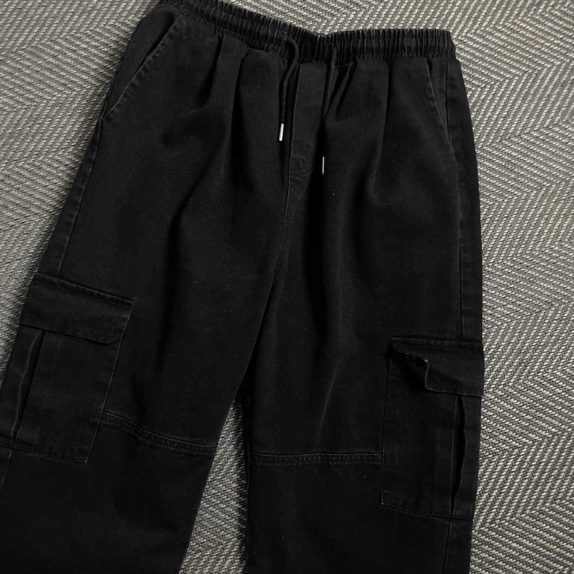 빈티지 루즈핏 데님 카고 팬츠 블랙o 4611 상품이미지3