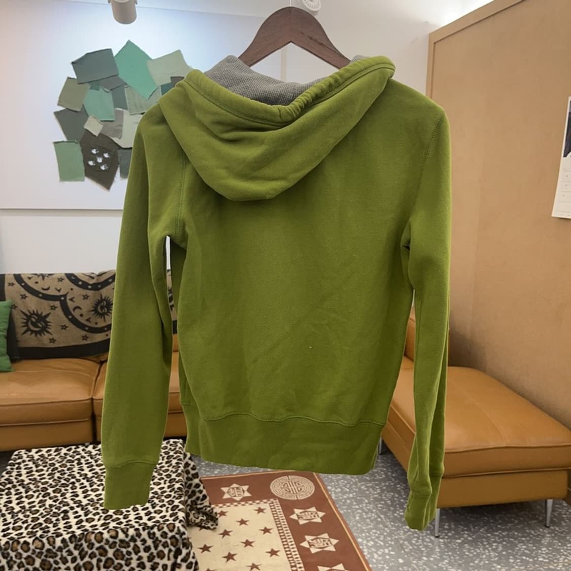 후아유 빈티지 Y2K 말차라떼 약기모 후드집업 S C09412 상품이미지4