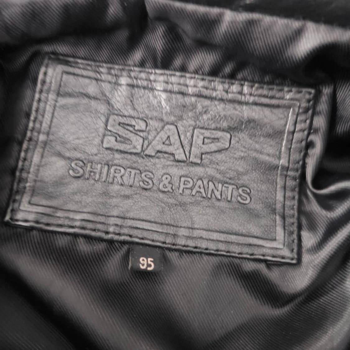 SAP 클래식 블랙 레더 자켓 M 상품이미지5