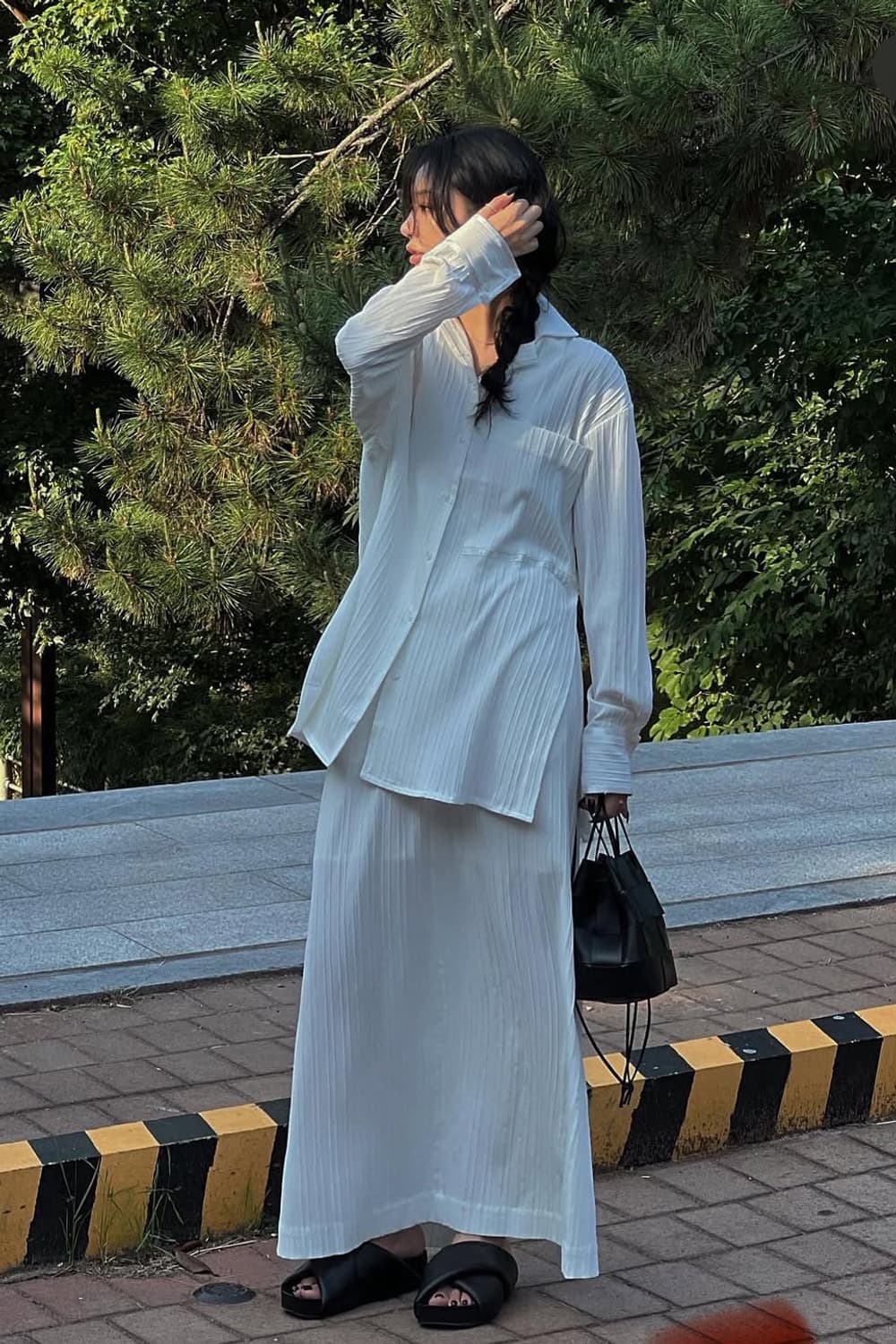 트리밍버드 이지웨어 셔츠스커트 세트 화이트(직거래안해요!) 상품이미지2