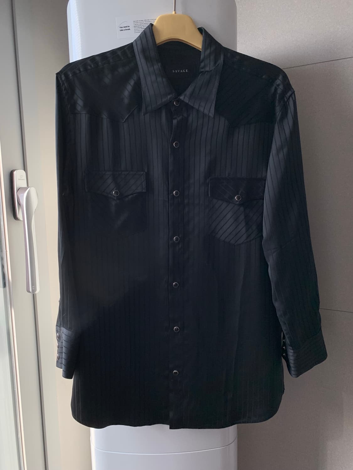 세비지 웨스턴 스트라이프 셔츠 L 상품이미지9