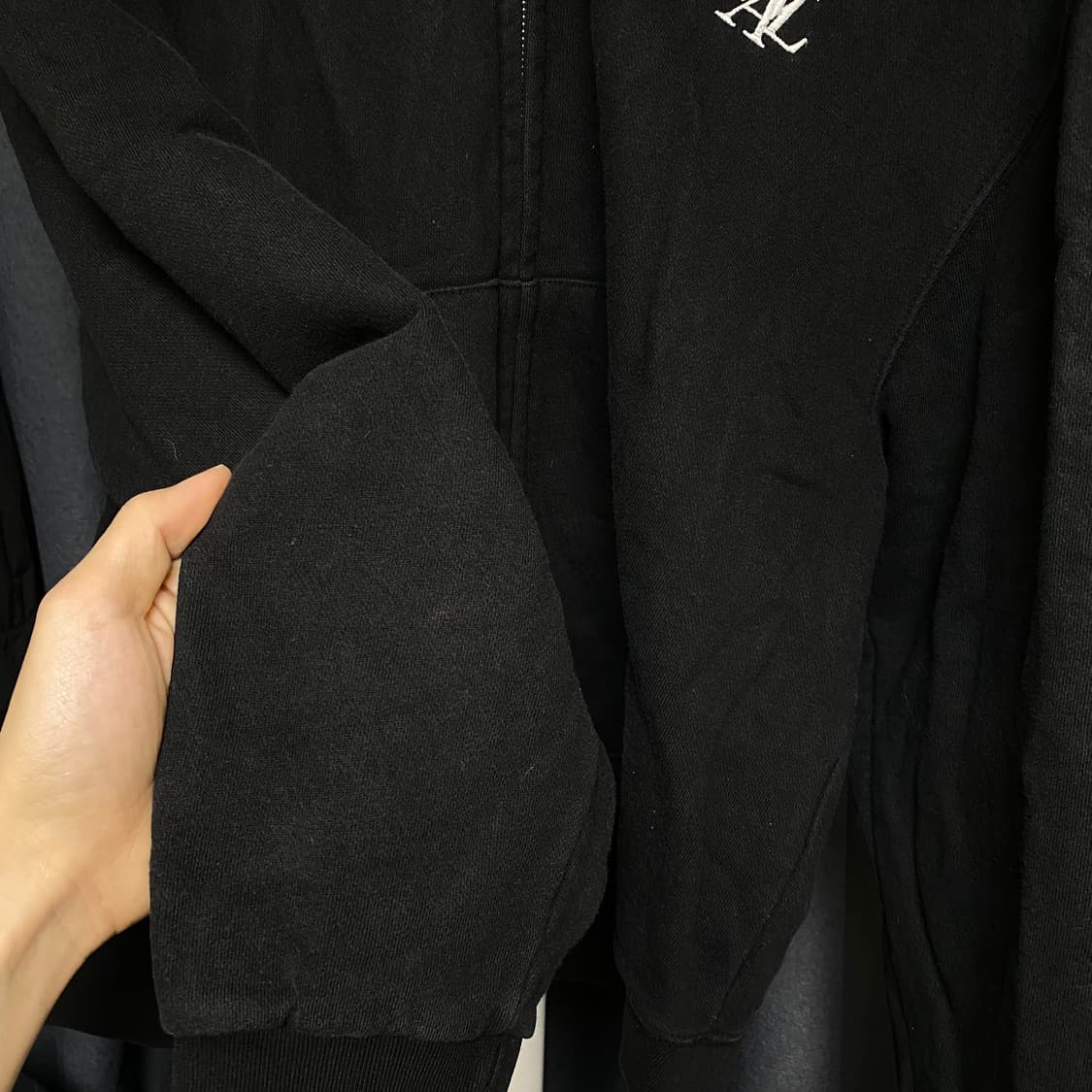 우알롱 로고 후드집업 블랙 S 상품이미지4
