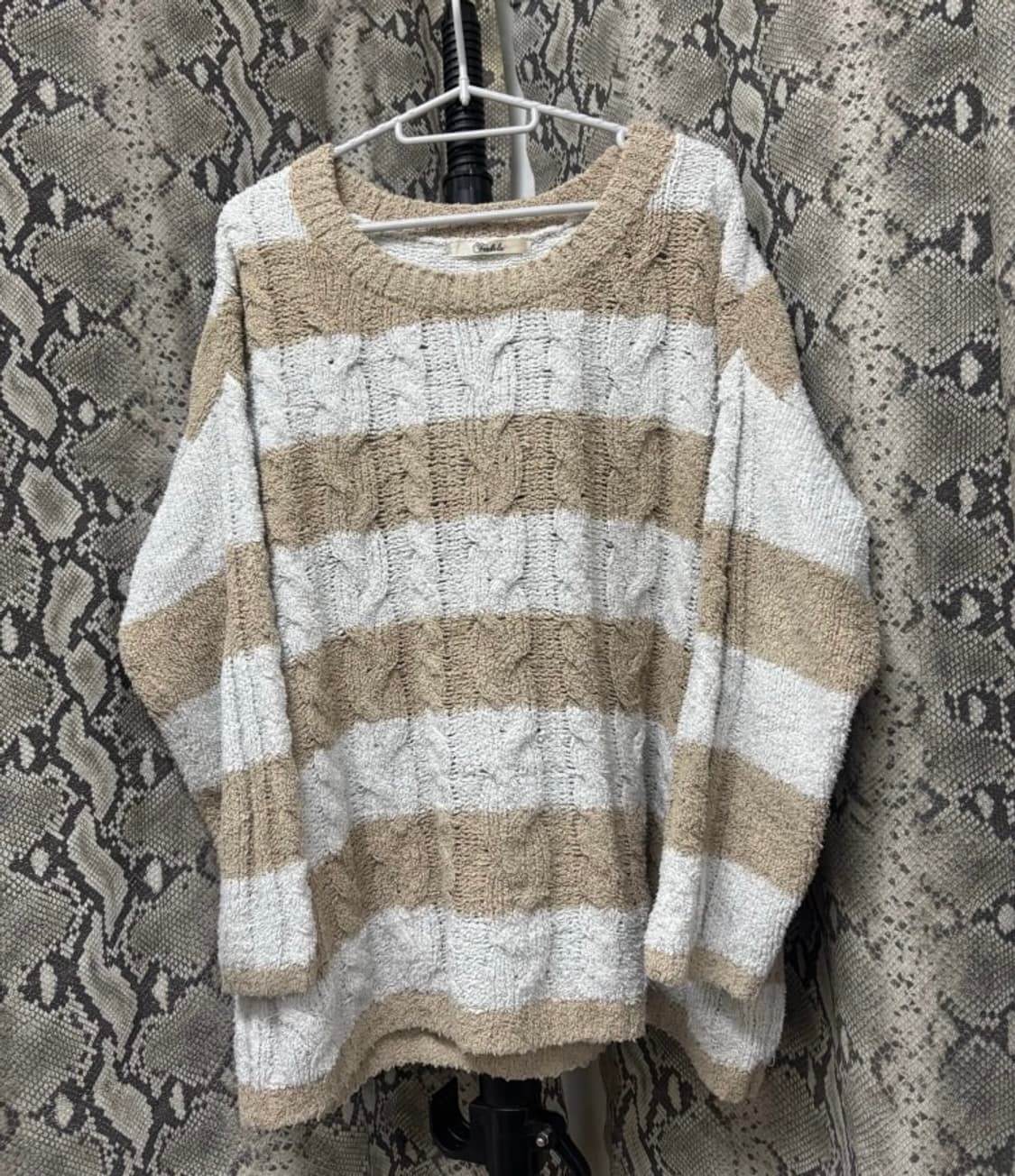 트랄라라 스트라이프 니트슬리브 라떼 y2k 상품이미지2