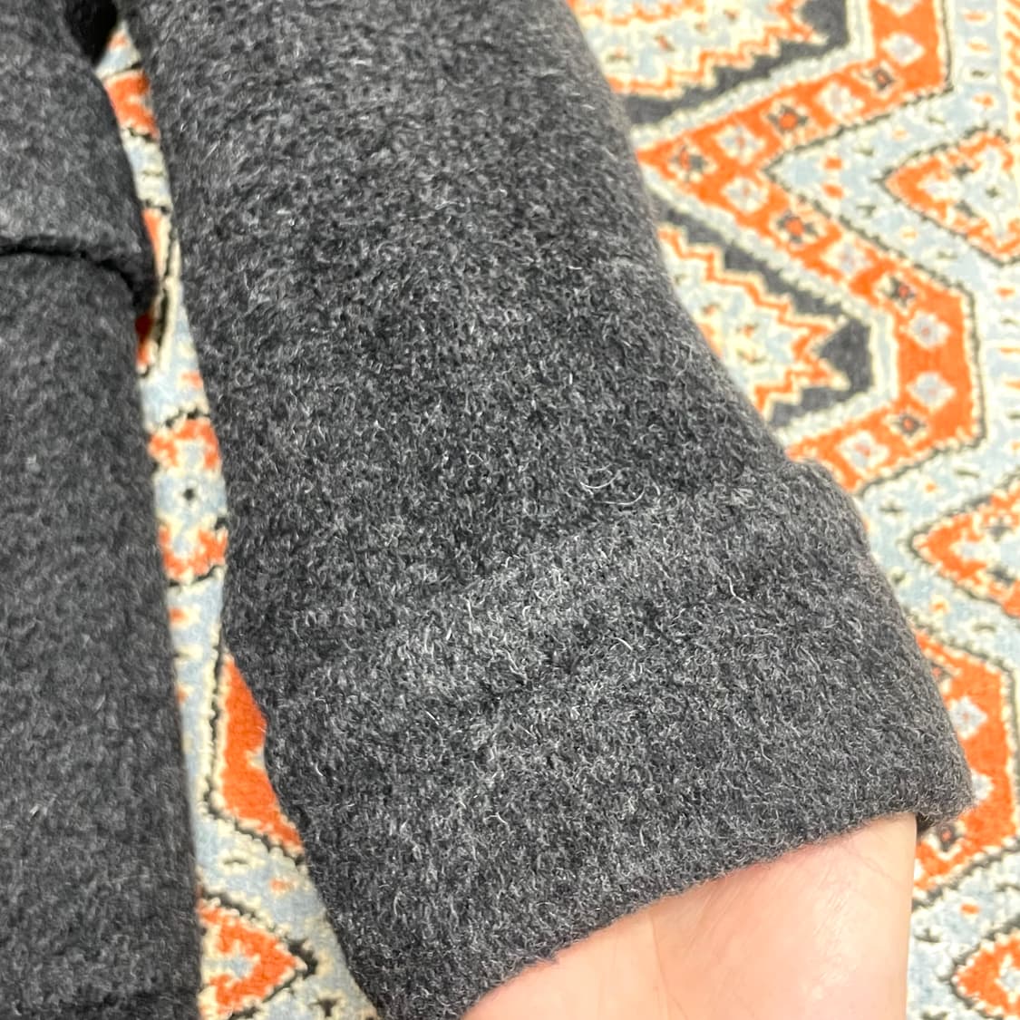 이태리 라르디니 차콜 더블 알파카 혼방 울 롱코트 여성S 상품이미지3