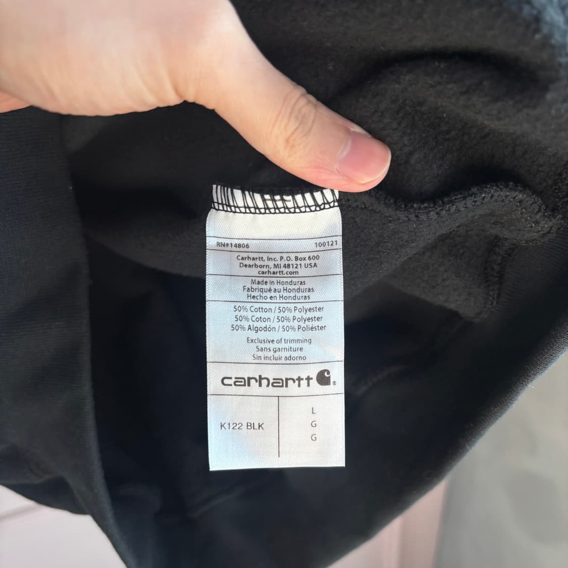 칼하트 미드웨이트 루즈핏 후드집업 블랙 상품이미지3