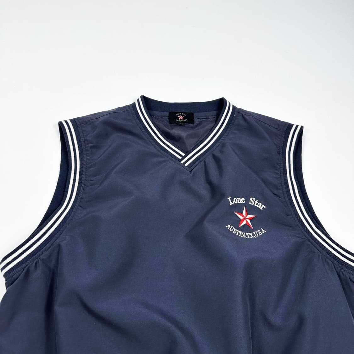 VTG 빈티지 재팬 성조기 네이비 우븐 베스트 조끼 (L) 상품이미지1