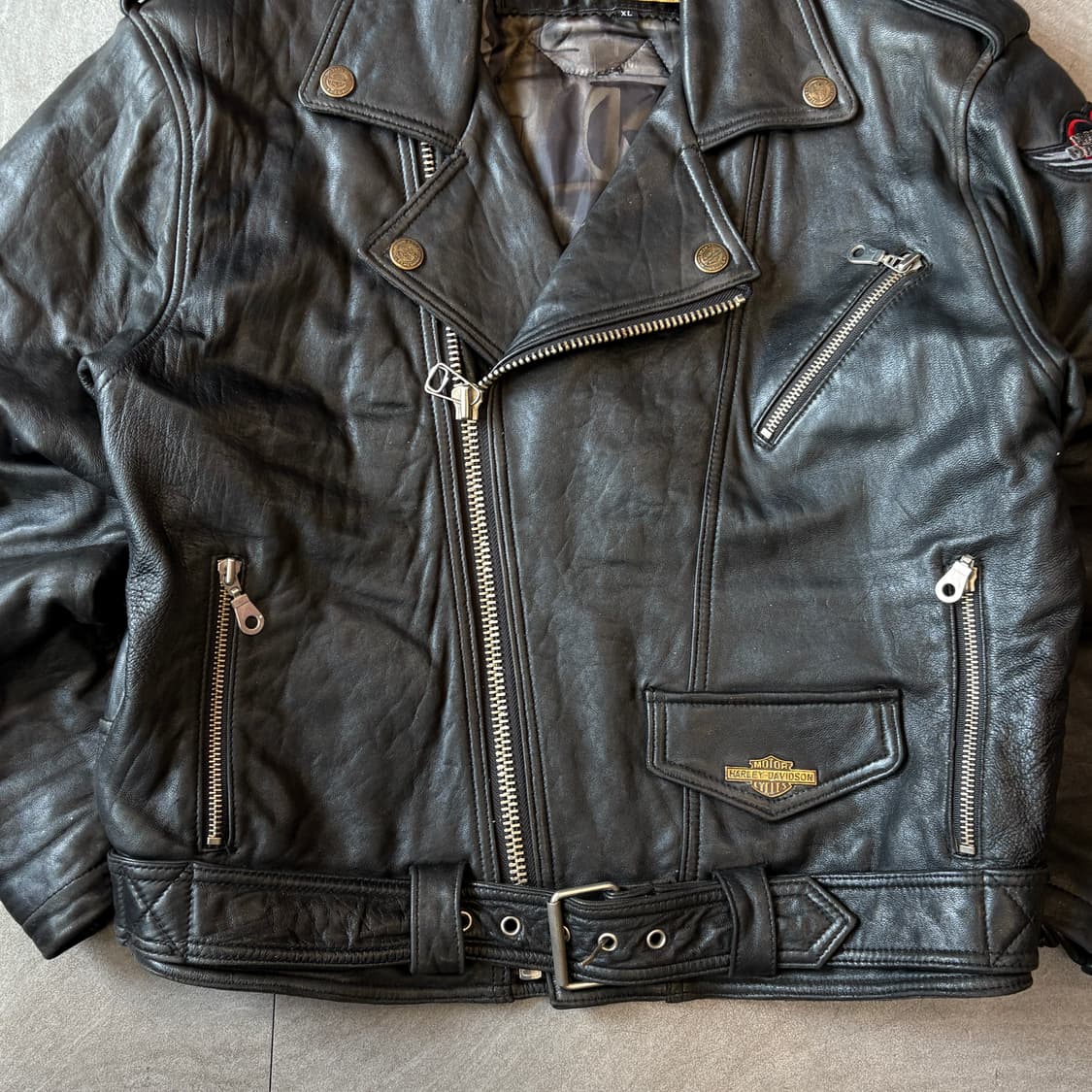 할리데이비슨 정품 더블 라이더 플레임 양가죽 자켓 상품이미지3