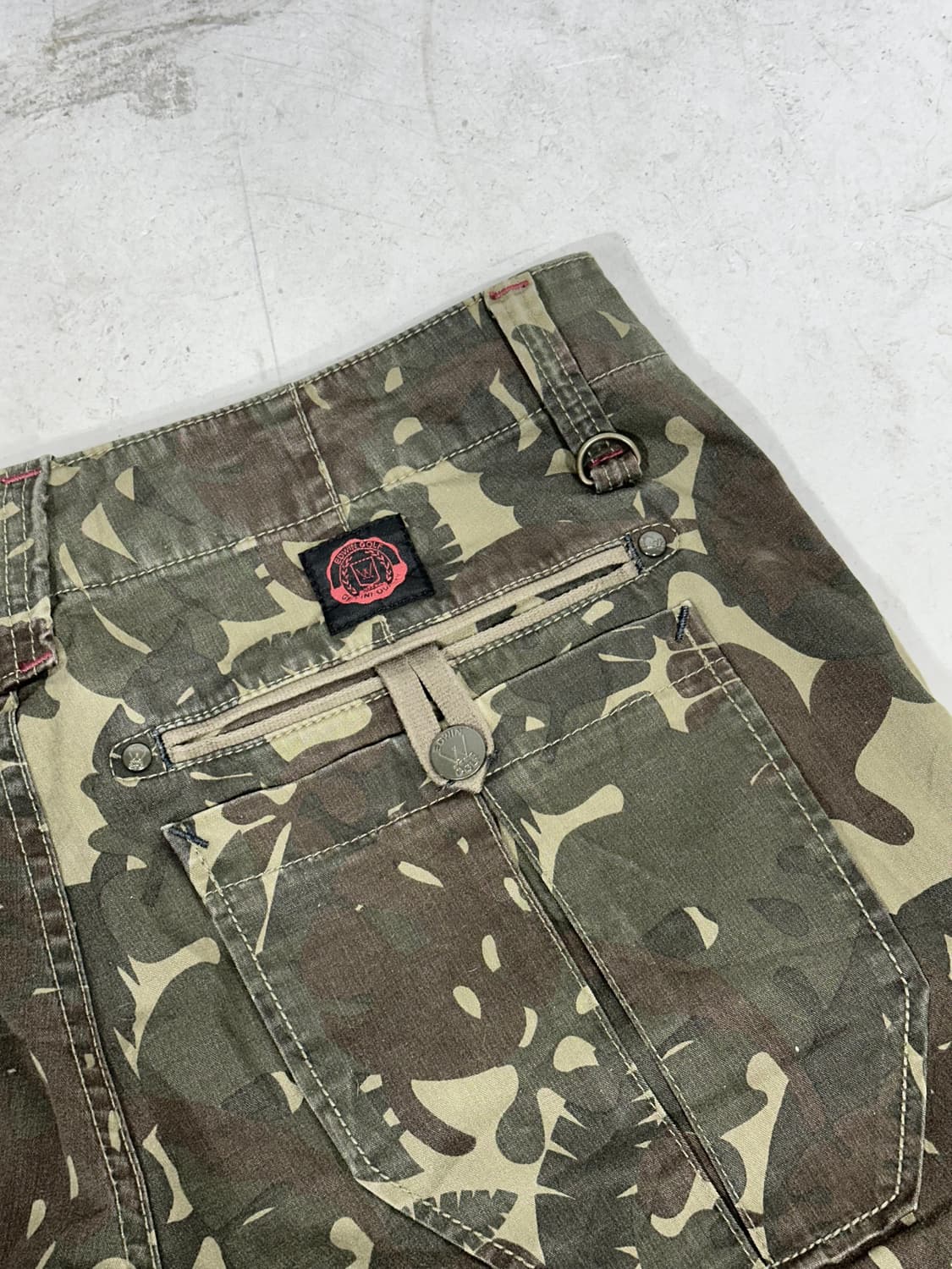 일본 빈티지 베이지 와이드 밀리터리 카모 카고 팬츠 L 상품이미지6