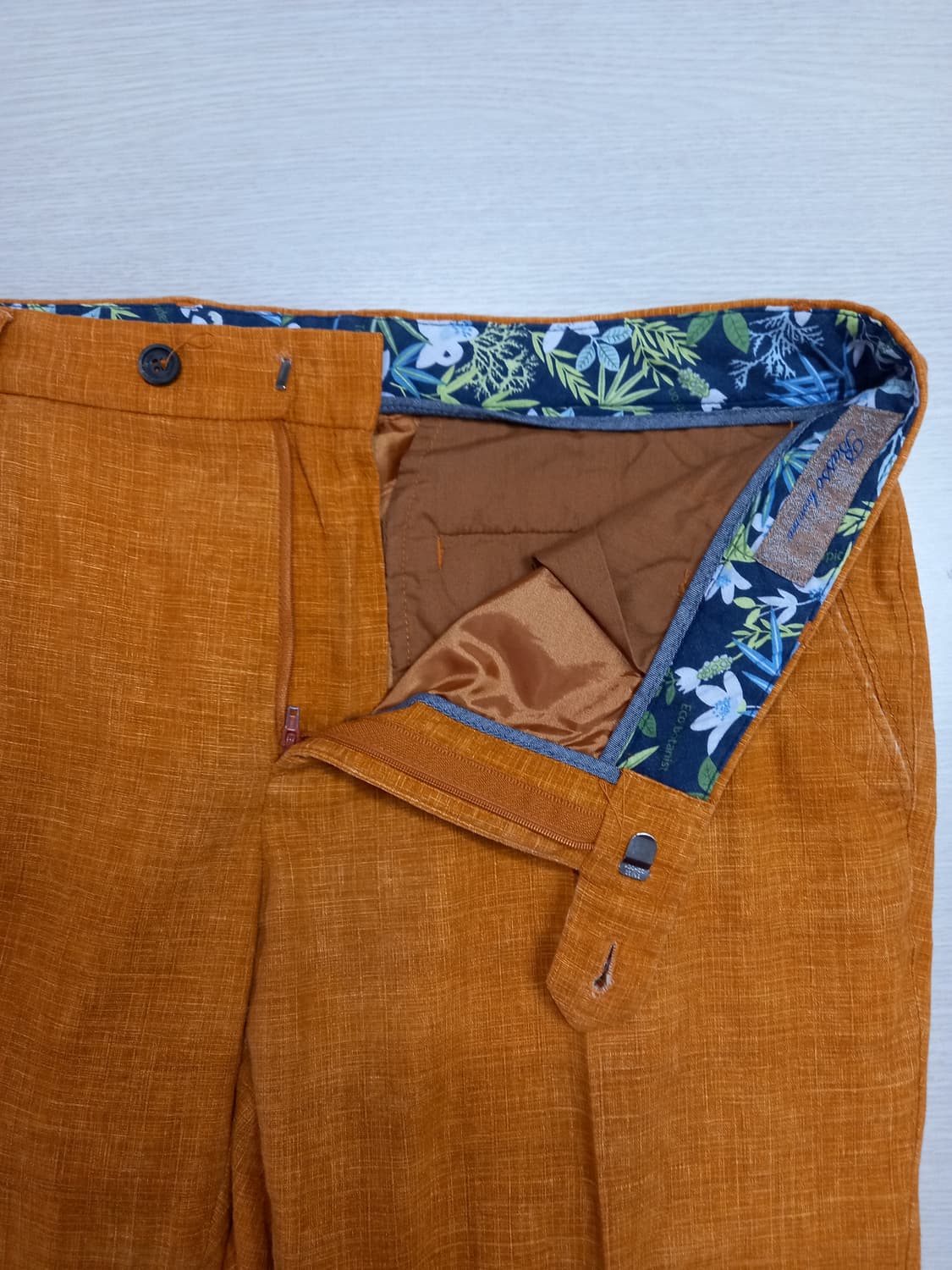 32 BASSO 린넨함유 여름용 면바지 오렌지 32-389 상품이미지7