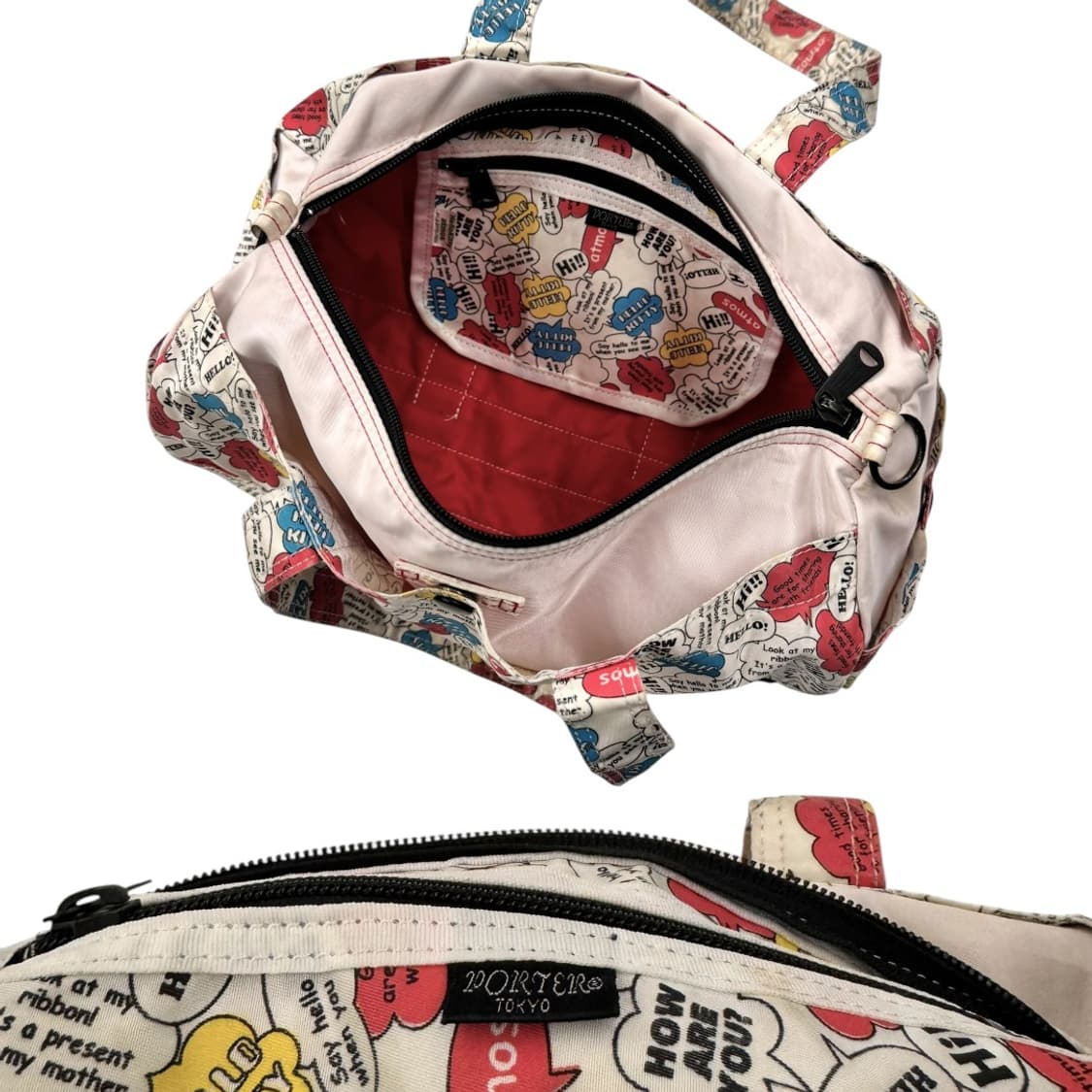 포터 x 아트모스 x 헬로키티 2way 보스턴백 아이보리 상품이미지9