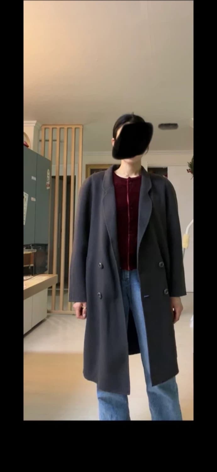 YELL MIWA 더블 캐시미어100코트 다크 그레이55,66 상품이미지4