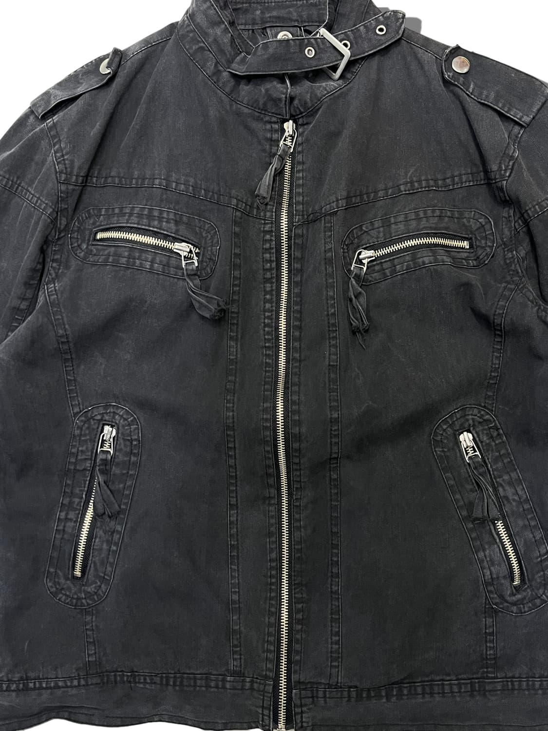 빈티지 데님 바이커자켓 상품이미지3