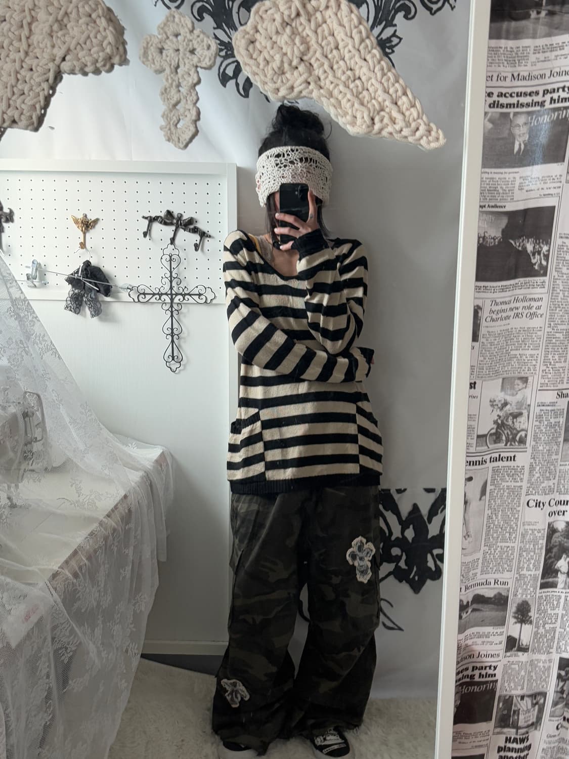 striped pocket loose fit knit 상품이미지3