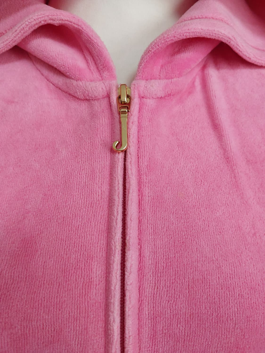 쥬시꾸뛰르 핑크 벨벳 후드 집업 y2k 상품이미지2