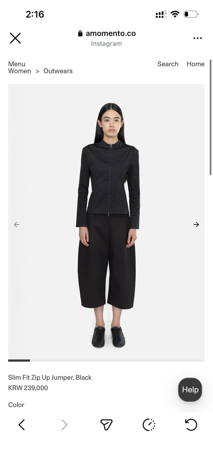 아모멘토 슬림 집업 점퍼 상품이미지3