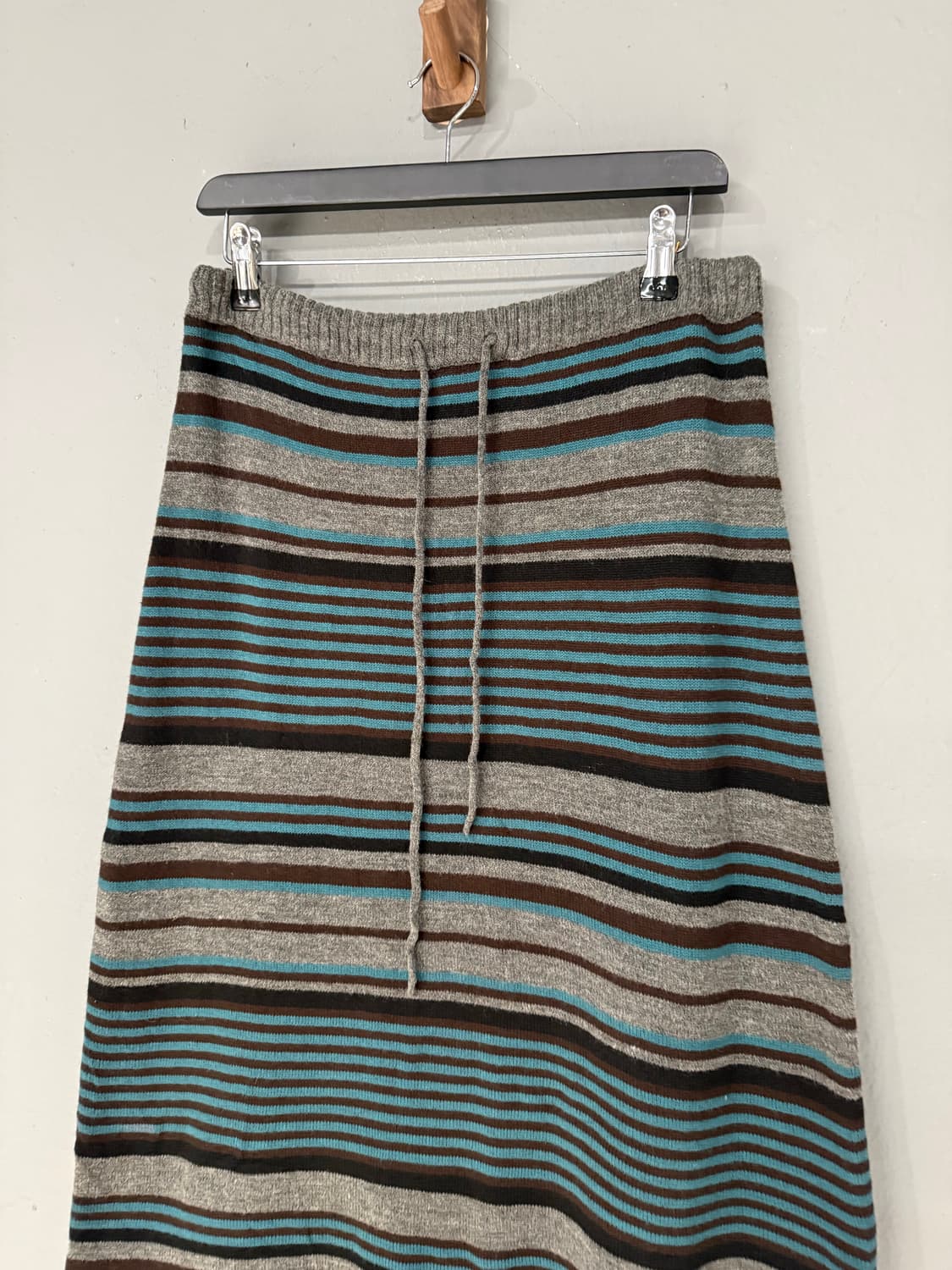 color mix stripe pattern knit skirt 상품이미지5