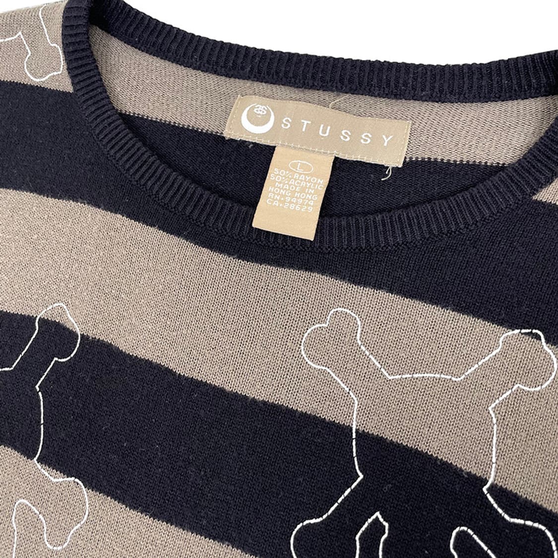 올드 스투시 스컬 패턴 니트 상품이미지2