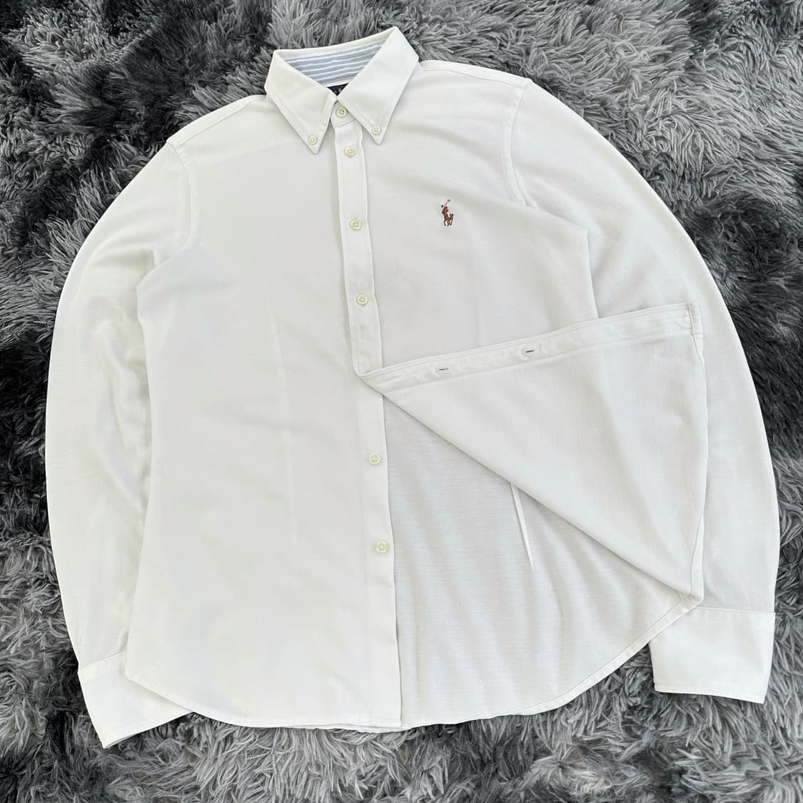 폴로 멀티포니 니트옥스포드 화이트 셔츠 상품이미지3