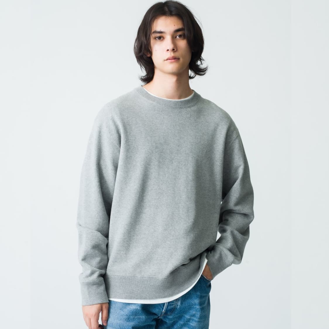 겨울 무지 기모 맨투맨 티셔츠 긴팔티 상품이미지1