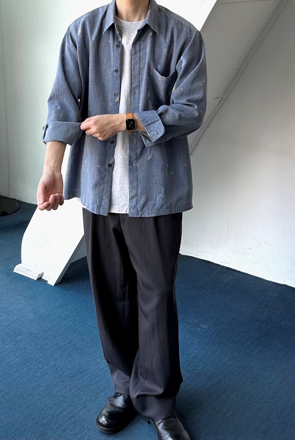 Design pattern fabric L/S shirt 상품이미지9