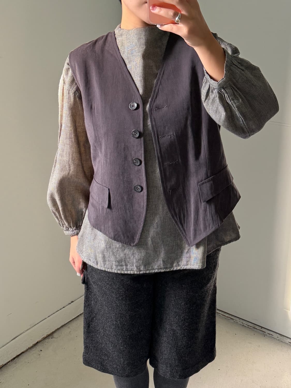 일본빈티지 차콜그레이 베스트  상품이미지2